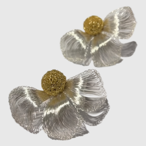 Handmade half-flower earrings
